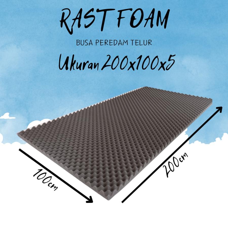 Busa peredam suara 200x100x5 cm/Busa telur acoustic original rastfoam