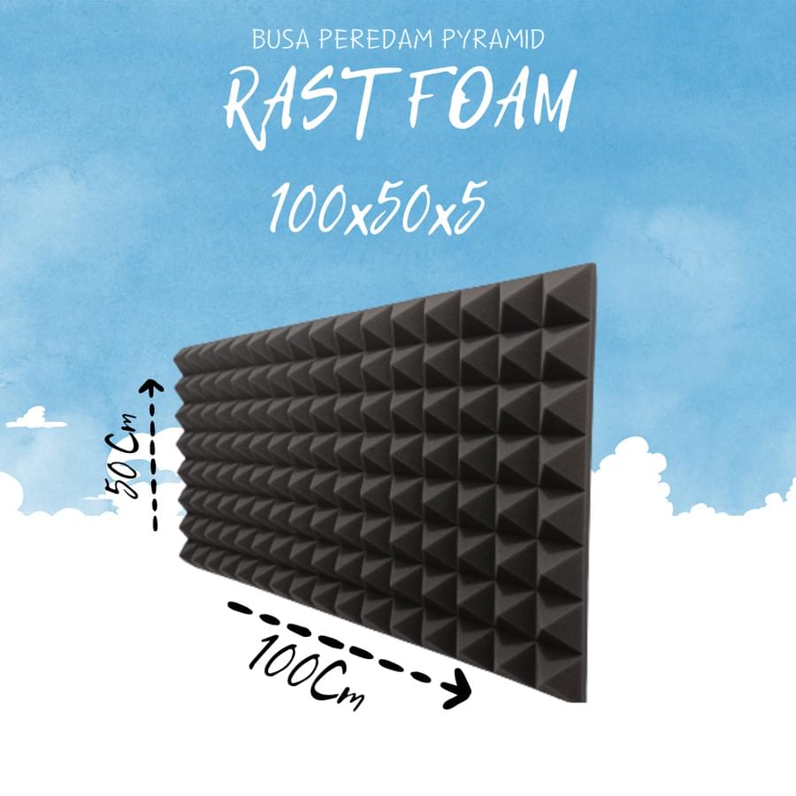 Busa Peredam Suara Ruangan Lembaran dinding Kedap Pyramid 100x50x5cm